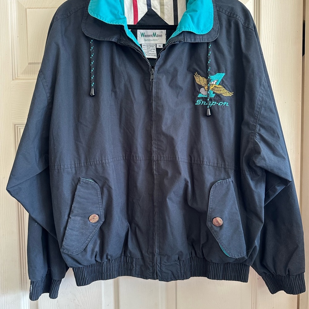 Snap on Blue and Black Puffer Jacket